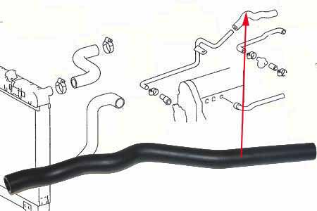 Mercedes W460 Heater Hose HEATER CORE > RETURN LINE.