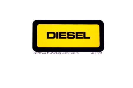 Mercedes W460 Fuel Tank Sticker DIESEL.