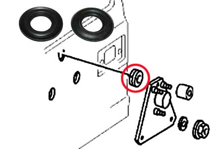 Mercedes W460 Rear Panel Door Spare Tire Mount Grommet.