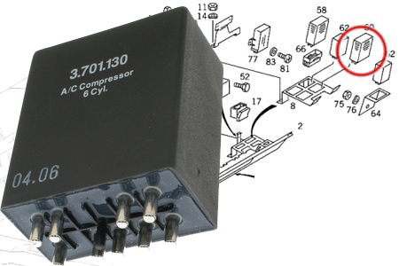 Mercedes 300GE, G320 A/C Relay.