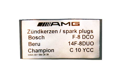 Mercedes G320 Spark Plugs Sticker AMG.